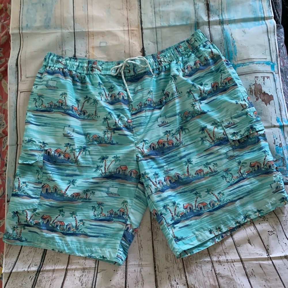 Big and tall tropical swim trunks